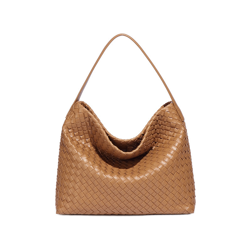 New Women's Woven Large Capacity Shoulder Bucket Multi-use Dumpling Fashion Versatile Tote Bag