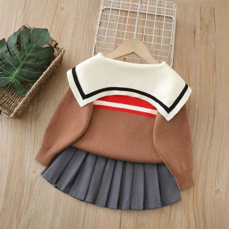 Korean Style Jk Skirt Suit for Girls 2 3 4 5 years old Kid Autumn Winter Clothes Set Girls LongSleeved Shirt Pleated Skirt L250926BUGU