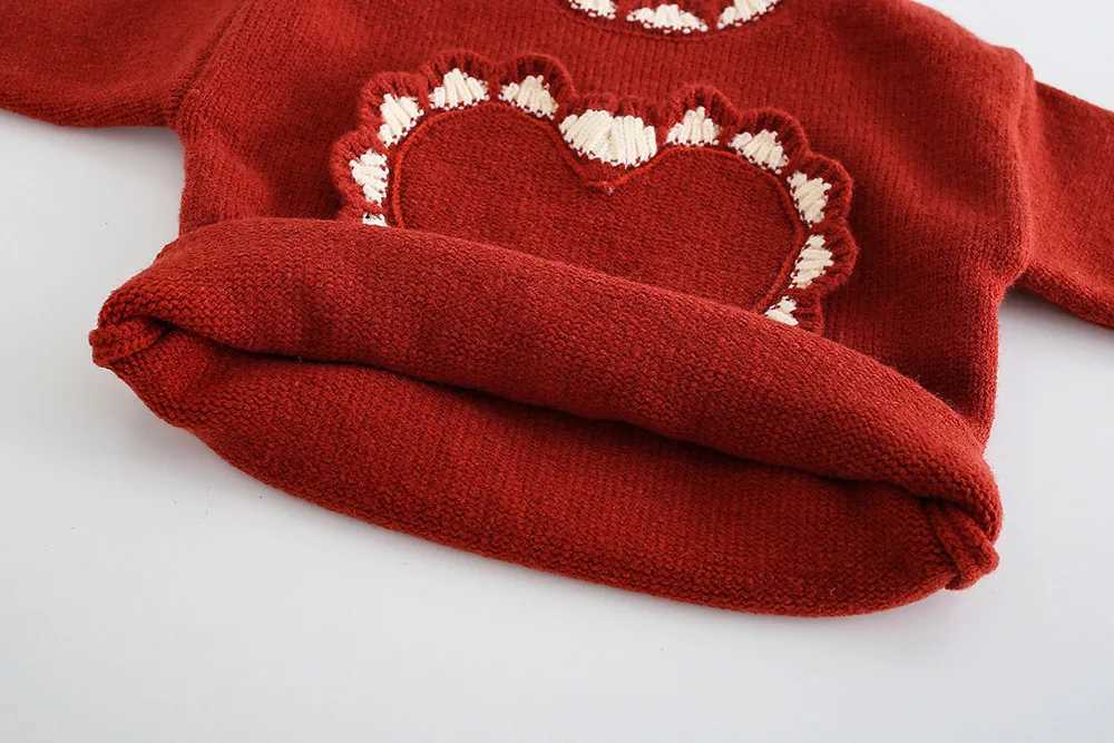 Childrens Clothing Sets Heart Round Neck Knitted Skirt Toddler Girl Winter Clothes Sweater Korean Style 2 To 6 Years L250926WDGJ