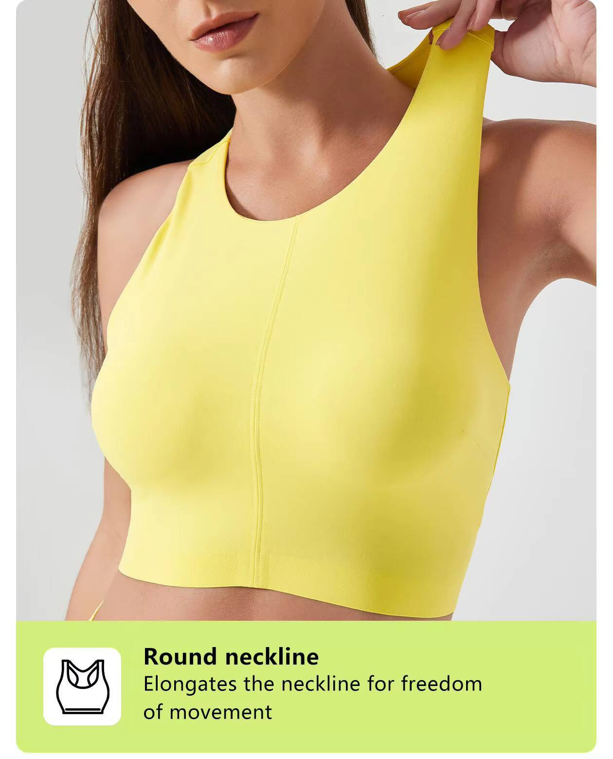 XWD25020 Hot Selling Women Fitness Round Neck Racing Back Sleeveless Tank Top Cropped Running Breathable Sports Bra Yoga Top