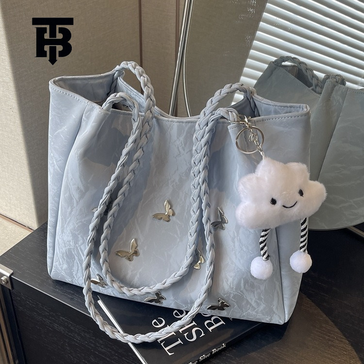 TB BHULAMTE Luxury Bag Designer Bag Large Capacity Bag For Women 2025 New Fashion Niche Butterfly Shoulder Bag Student Class Commuting Versatile Tote 
