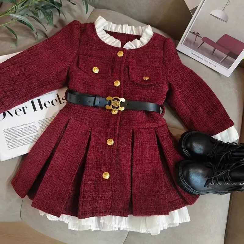 MILANCEL New Autumn Kids Dress 27Y Fleece Padded Girls Coat Belt Korean Version Loose Children Clothes L250926OE8R