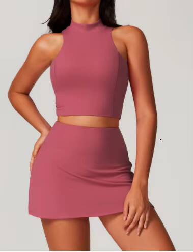 Hot Sales Womens 2Piece Gym Running Yoga Sports Outfits High Waist Shorts Sports Bra Crop Tank Solid Pattern Workout Apparel