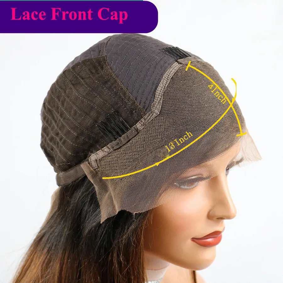 Soft Ombre Blond Lace Front Wig Long Silk Straight For Women Daily With Baby Hair Preplucked Natural Hairline