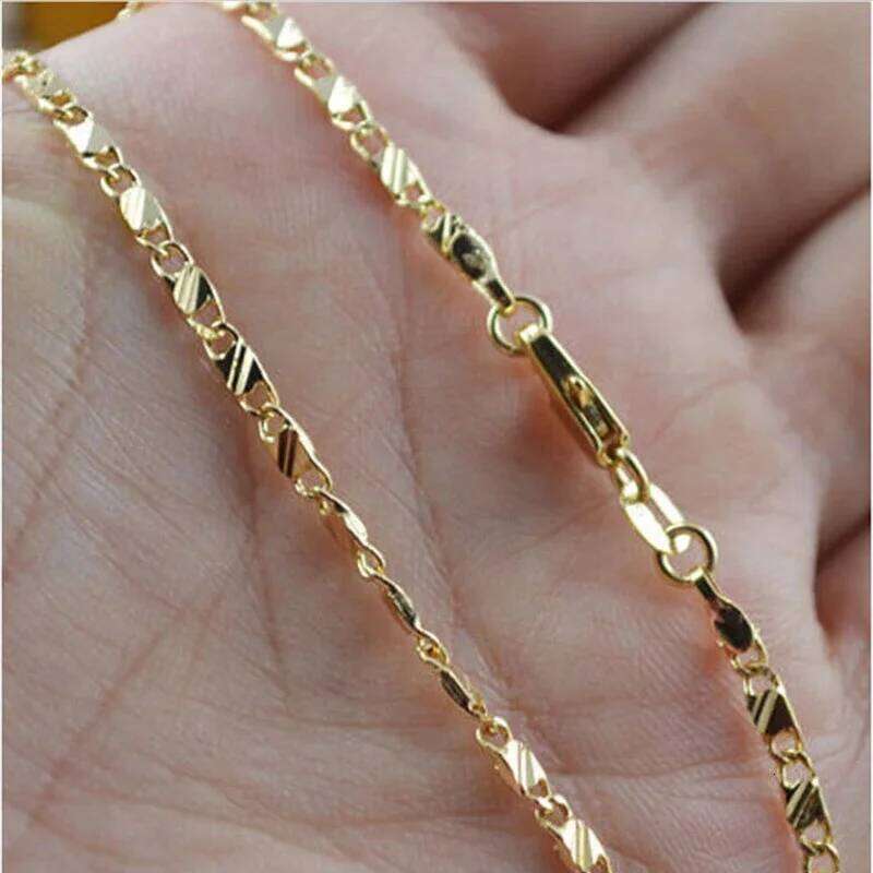New Sier Exquisite Fashion Gold Filled Necklace For Women Men Size 16-30 Inch Jewelry Chain Wholesale