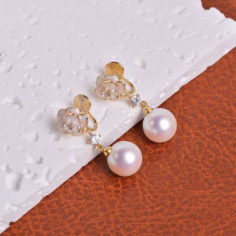Light French Camellia Mermaid Princess Pearl Super Fairy Temperament Socialite Design Exquisite Fashion Earrings