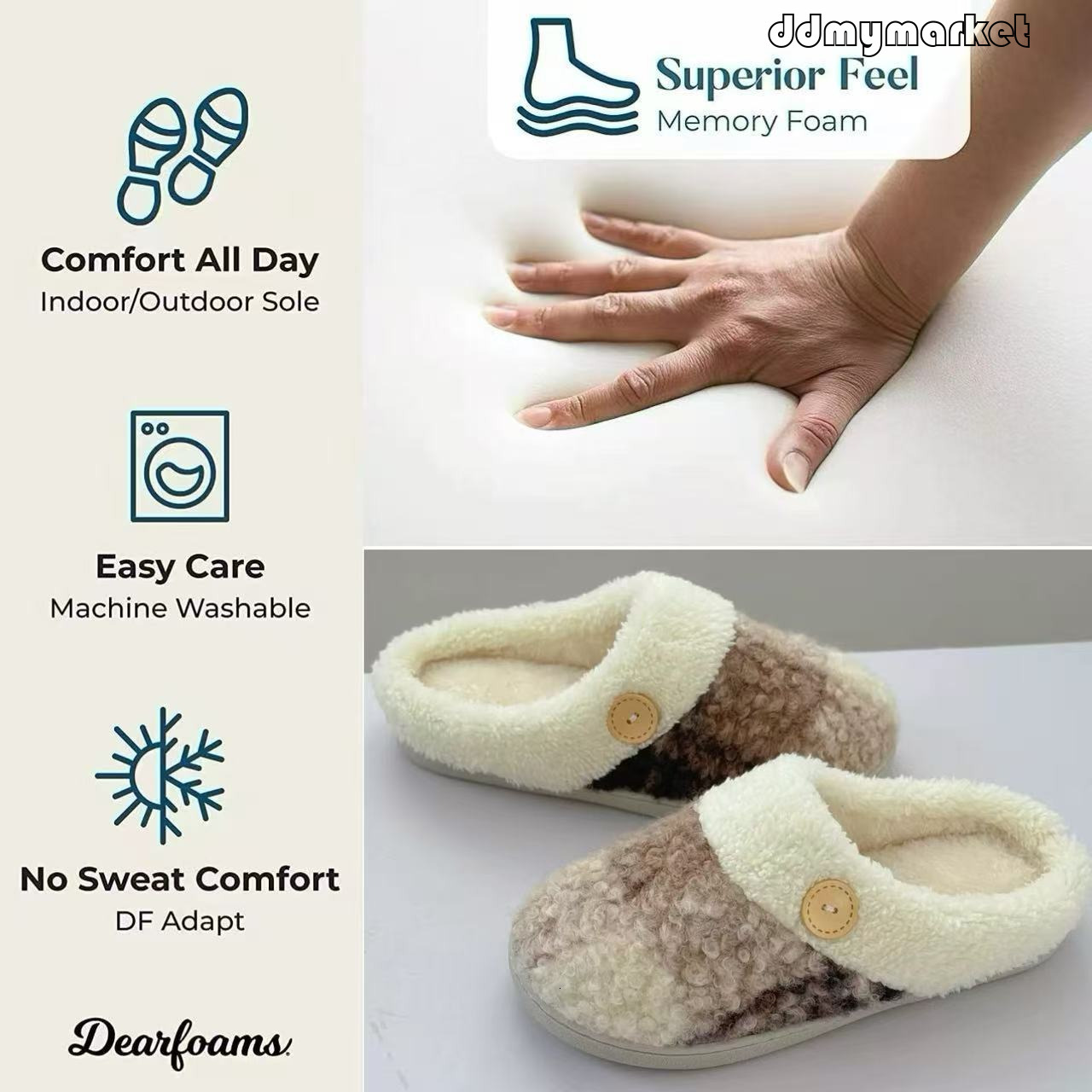 Cartoon Knitted Furry Autumn Winter Warm Thick Sole Home Thickened Plush Indoor Slippers ddmymarket