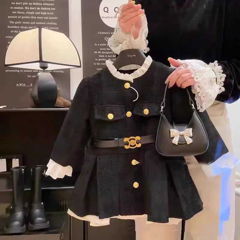 MILANCEL New Autumn Kids Dress 27Y Fleece Padded Girls Coat Belt Korean Version Loose Children Clothes L250926OE8R