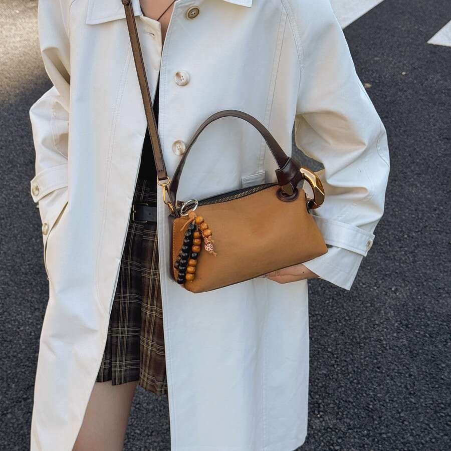 Designer Bags Brown Shoulder Boston Bag Suede 2025 Simple Elegant Commuter Women's Shoulder Versatile Trendy Crossbody Bag