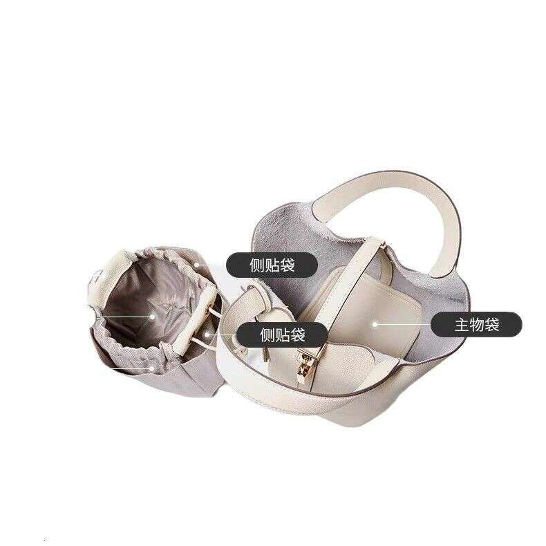 designer bag Luxury bag New Bucket Tote Genuine Leather Handbag Mommy Bride Wedding Bag High-end Feel