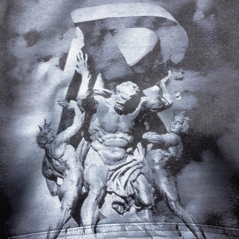 Designer Clothing Retro Washed Spray Horse Luxury Hoodie Distressed Religious Oil Painting Hoodie Sweatshirt Lazy Street Oversize Jacket