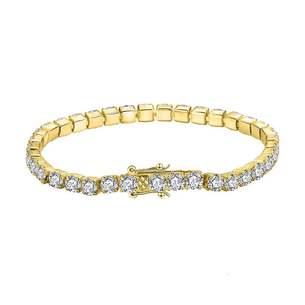 RINNTIN SB95 Sparkling 4mm Cubic Zirconia 925 Sterling Silver Tennis Bracelet