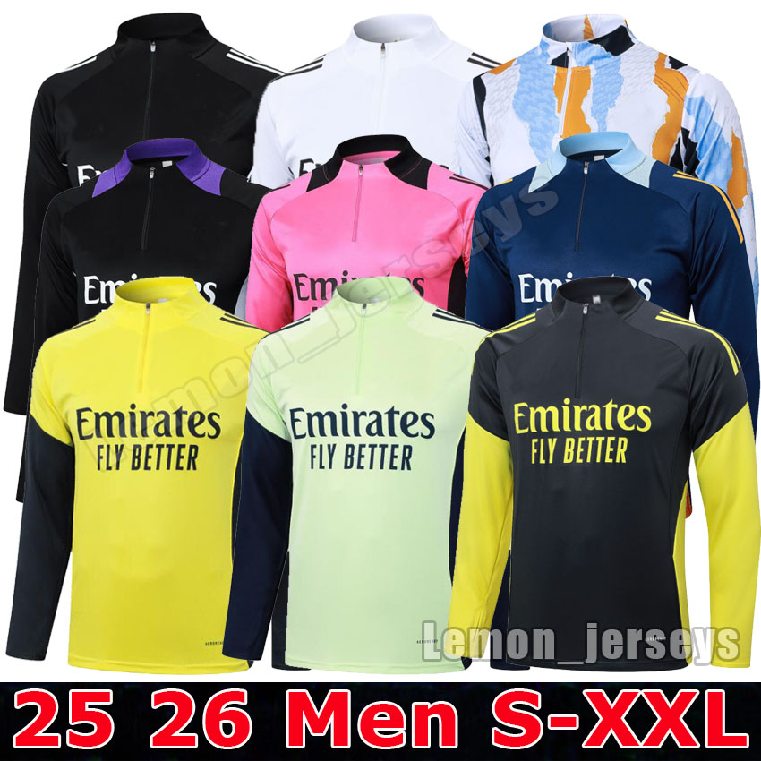2025 2026 Men's Madrids soccer training 25 26 MODRIC Mbappe BELLINGHAM VINI JR Half-zipper long sleeve survetement foot chandal football tracksuit soccer jerseys Top