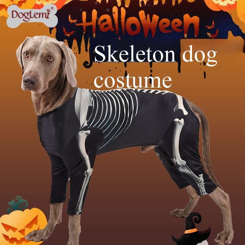 Halloween Costume Skull Transformation Outfit Comfortable Cool Large Dog Clothes Pet Supplies