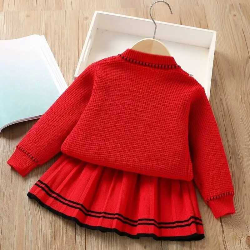 Baby Girls Clothing Set Sweater Clothing Outfit Newest Winter Knitted Solid Color Casual Top Skirt 3 4 5 6 7 T L250926SP84