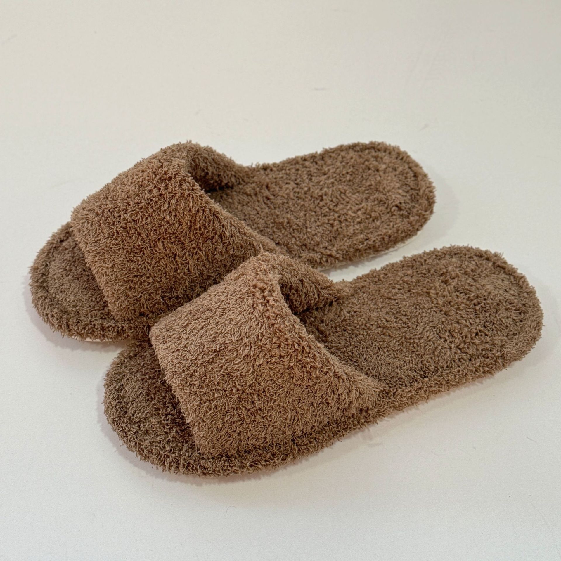 Plus Size Thick-Soled Furry Shoes for Women 2022 Autumn Winter Internet Celebrity Fitting Room Indoor and Outdoor Wear Warm One-Word Cotton Slippers d