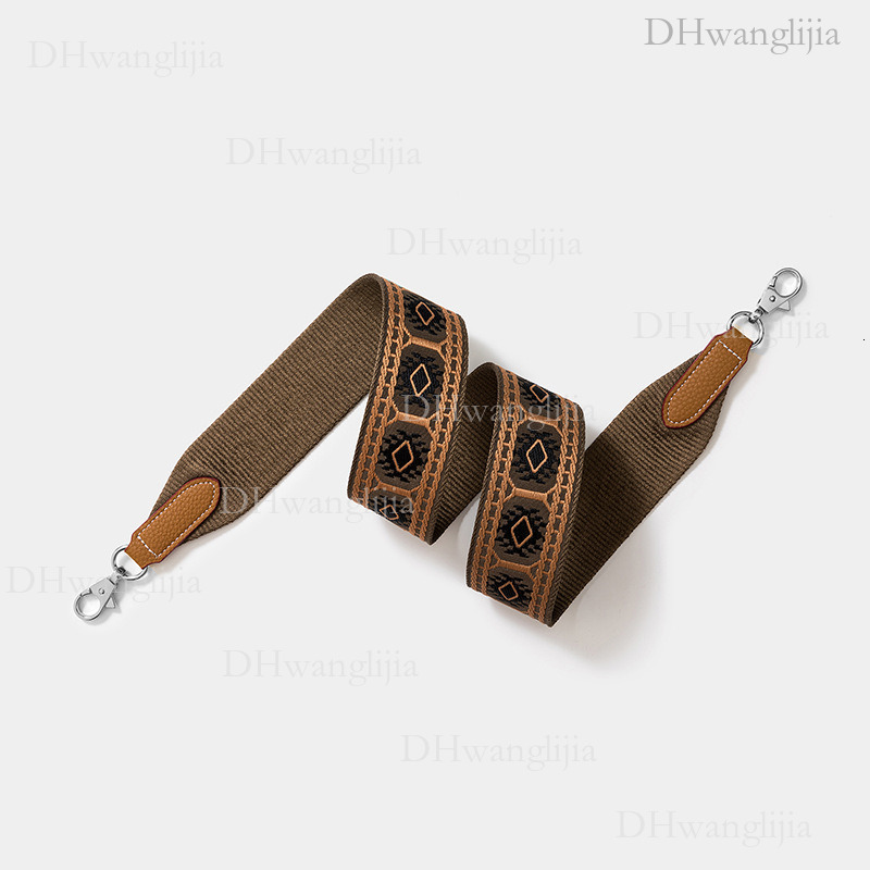 DH Luggage Accessories Rhombus Embroidery Pattern Ribbon Shoulder Replacement Bag Strap