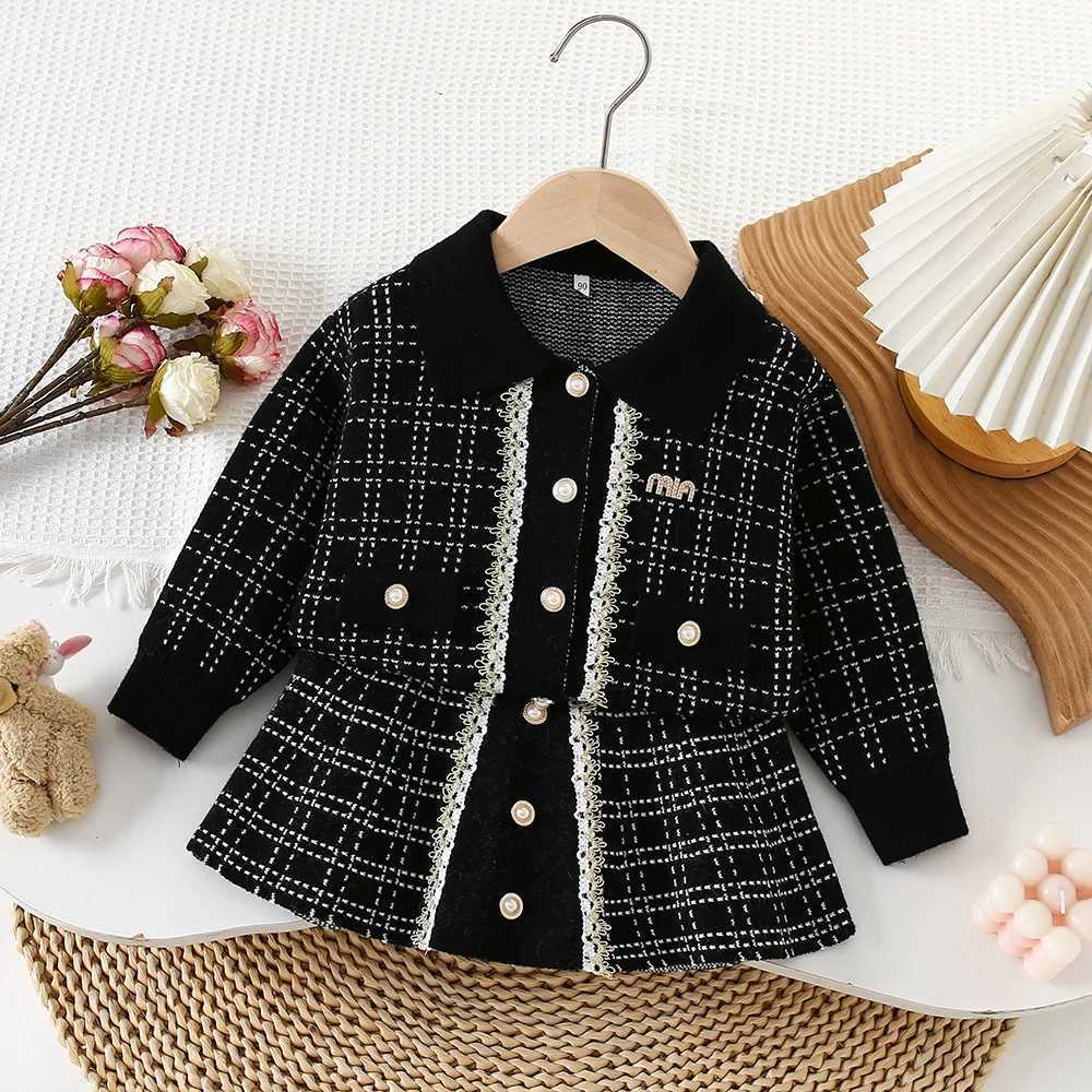 Girls Dress Clothes Sets Spring Autumn Children Woolen Jersey Sweaters Coats Skirts Kids Princess Suit For Baby Outfits Kids 6Y L250926J68G