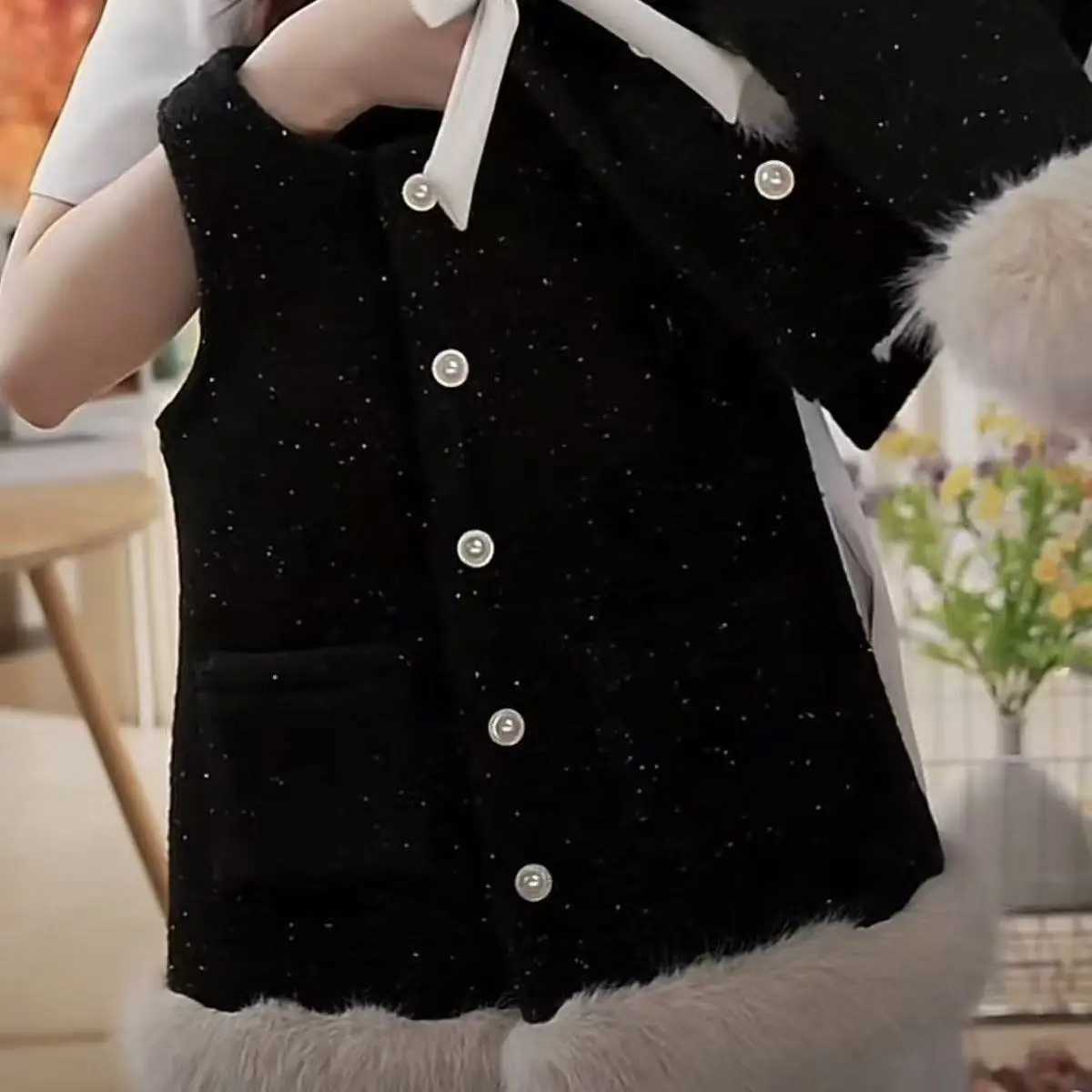 Girls Winter New Years Clothing Set Korean style Childrens Cotton Padded Thick Coat Vest Skirt Childrens New Year Clothes28T L250926317W