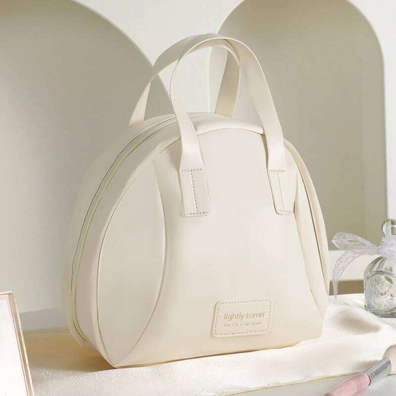 Fashion Storage Travel Women PU Leather Shell Cosmetic Handbag Portable Makeup Bag Lipstick Perfume Beauty Pouch