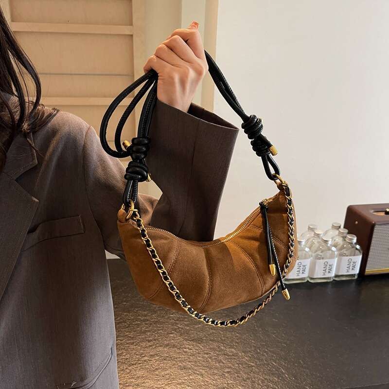 Designer Bags Frosted Small Half Moon Bag for Women 2025 Fashion Single Shoulder Crossbody Bag Versatile Dumpling Bag