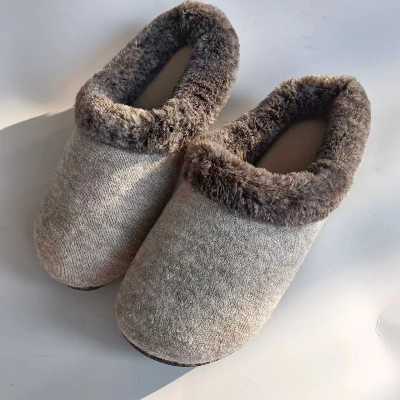 Knitted Fabric Cationic PV Fleece Size Home Indoor Cotton Slippers ddmymarket