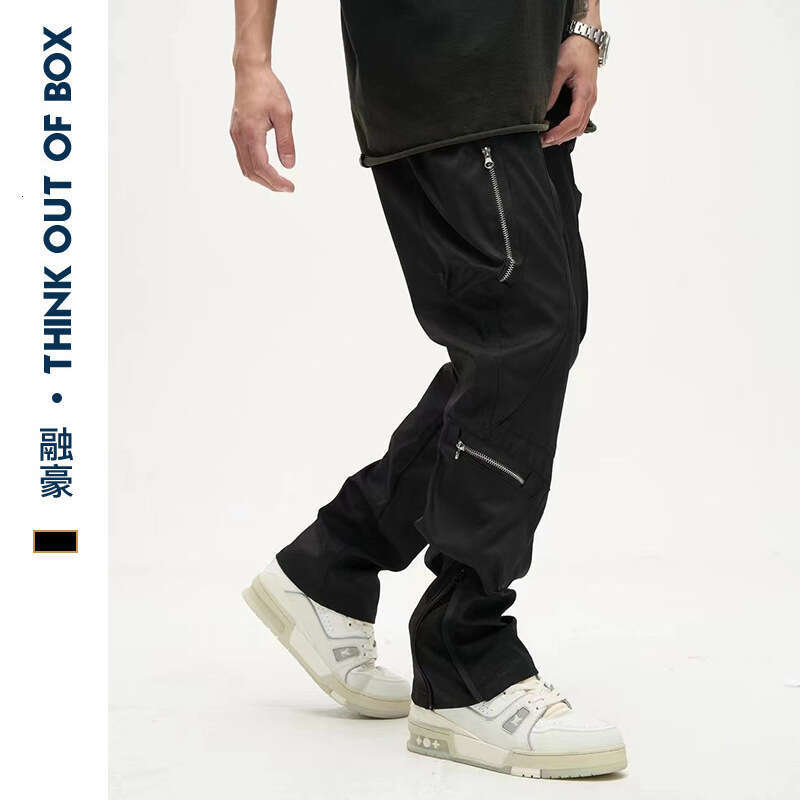 American Multi-Pocket Cargo Unisex Loose Straight High Street Trendy Brand Ins Functional Style Casual Long Pants B5