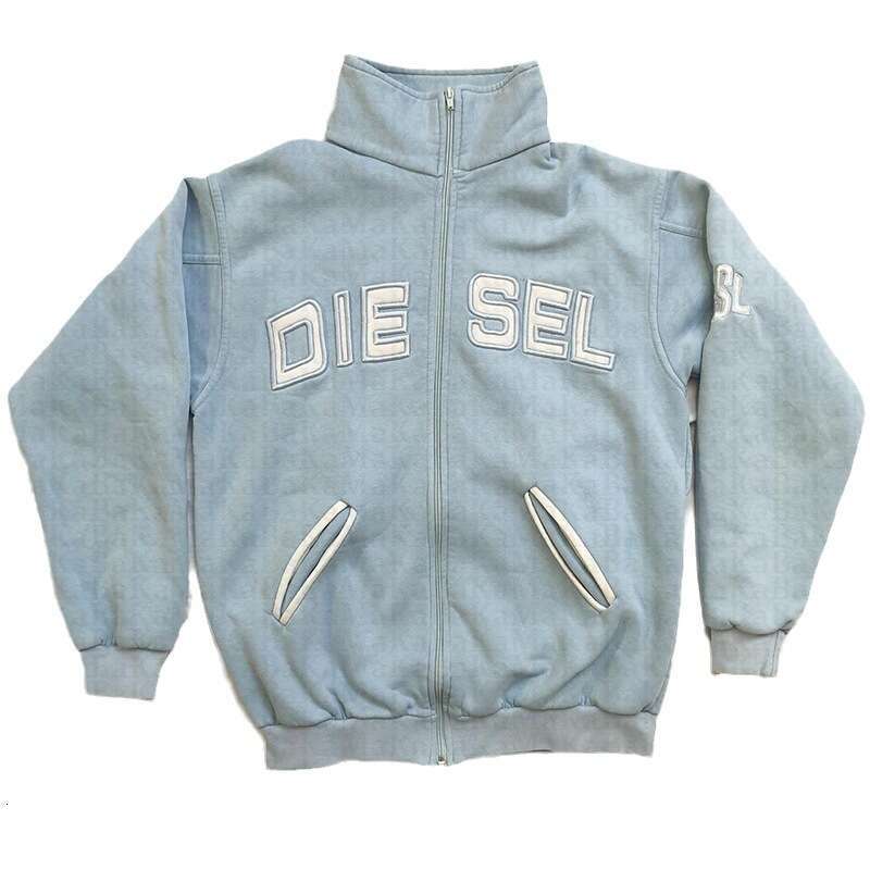 Autumn Winter Fashion Zipper Jacket with Letter Embroidery Pattern for Men and Women Y2K Loose Sweatshirt