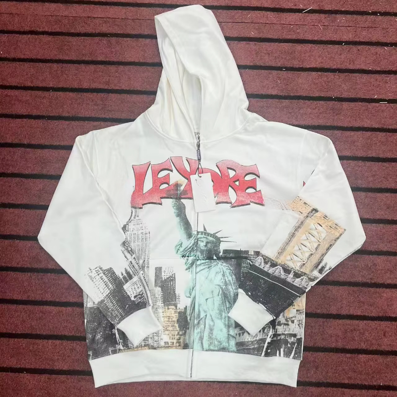 Good Quality Washed BlackHole Set with Diamonds Fashion Hoodie Men High Street Women Streetwear Hoodies