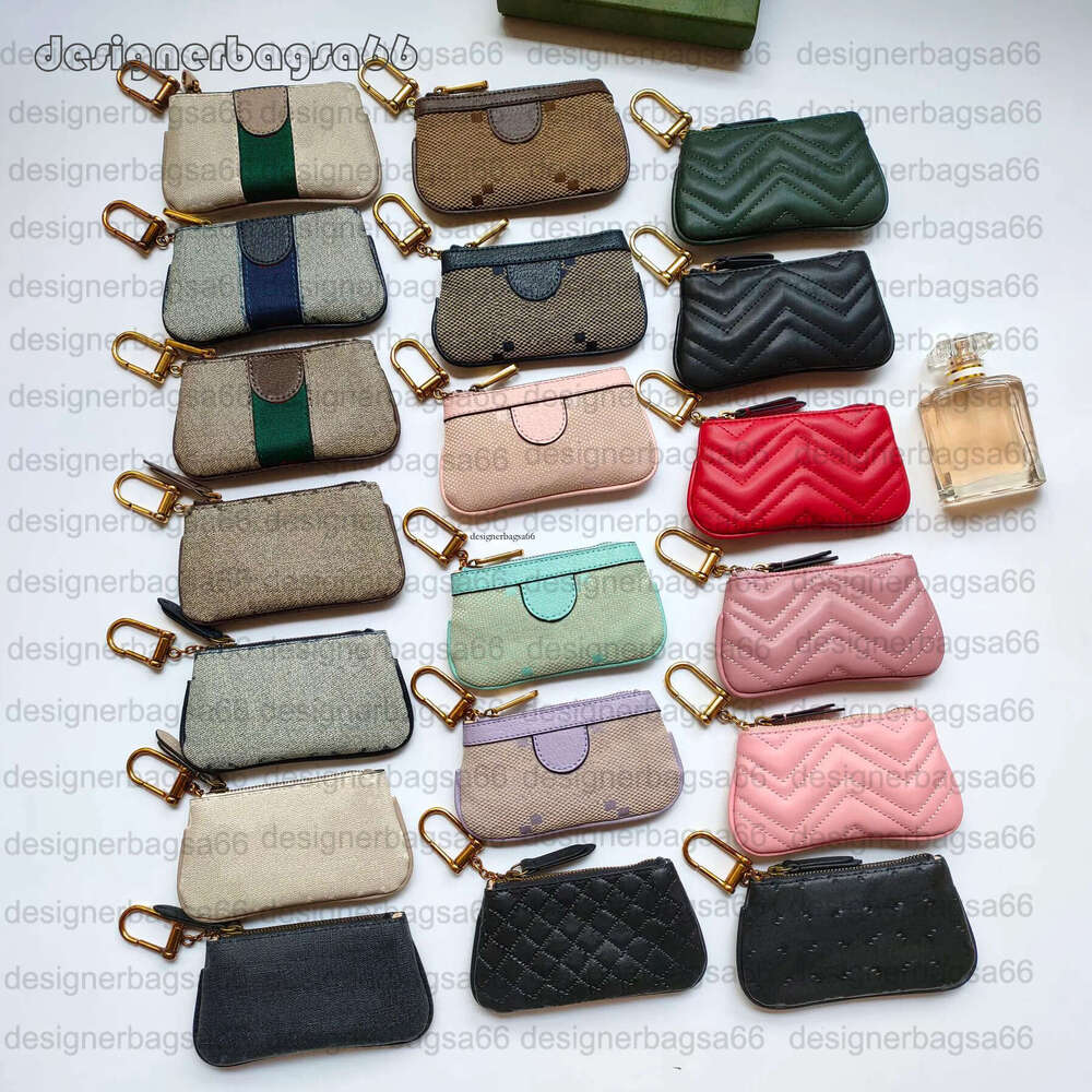 Luxury KEY POUCH 100% genuine leather Designers bags Mini Wallet Fashion Womens Mens Keychain Ring Credit Card Holder Coin Purse Dust bag with box wallet handbag