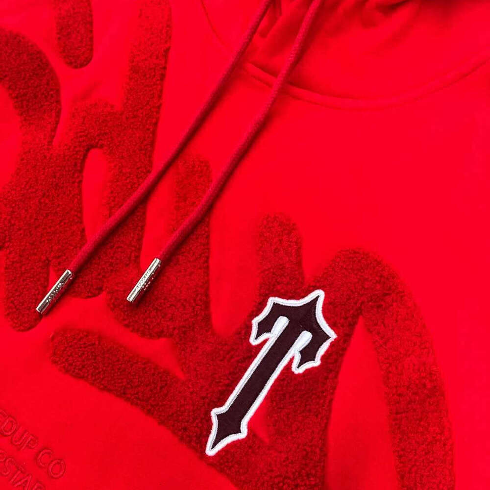 American Fashion Trend Hip-Hop Style Letter Flocked Autumn Winter Gothic Long Sleeve Loose Hooded Sweatshirt