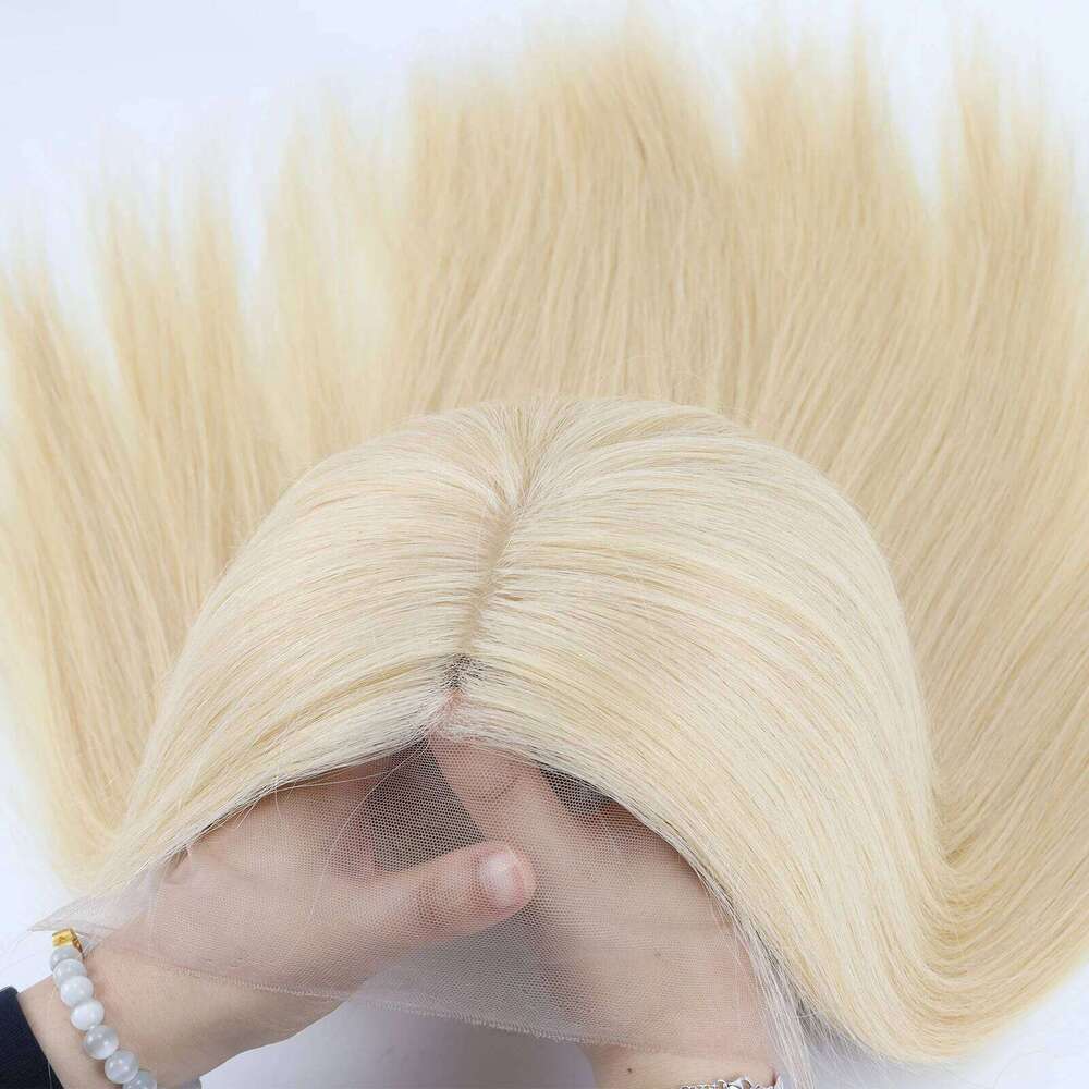 Silk Top Human Medical Wig with Lace Front #613 Real Virgin European Hair for Women PU Around Custom Made Elastic Fabric