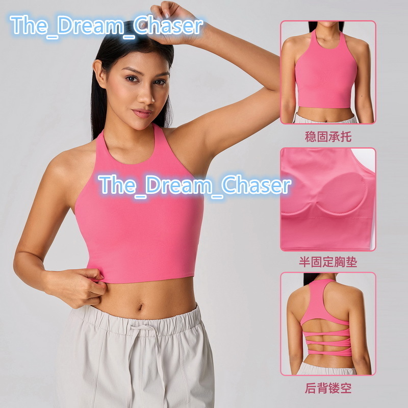 Womens Sexy Cross Racerback Sports Bra Vest With Breathable Fitness Hollow Out Halter Yoga Top Running Yoga Gym Tank Top