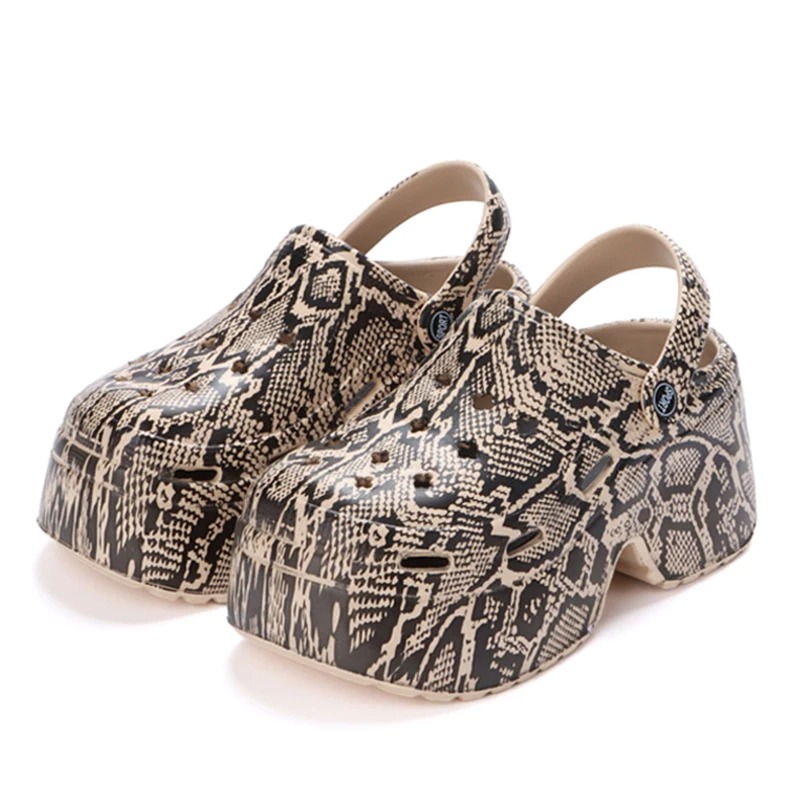 Women Closed Toe Chunky Platform Sandals Woman Summer Elevate Your Style This Year With These Trendsetting Leopard-Inspired Ladies' Elevated Bloc