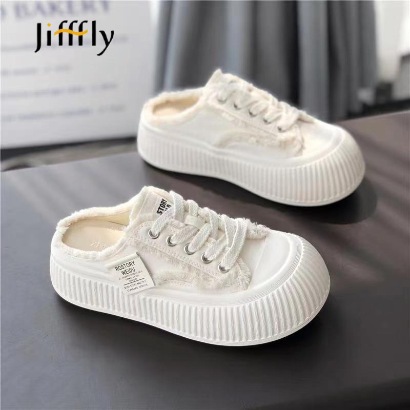 Jifffly Designer Shoes New Fashionable And Luxurious Women's Casual Low-top Flat ShoesHalf-slipper Trendy White Sports sneakers
