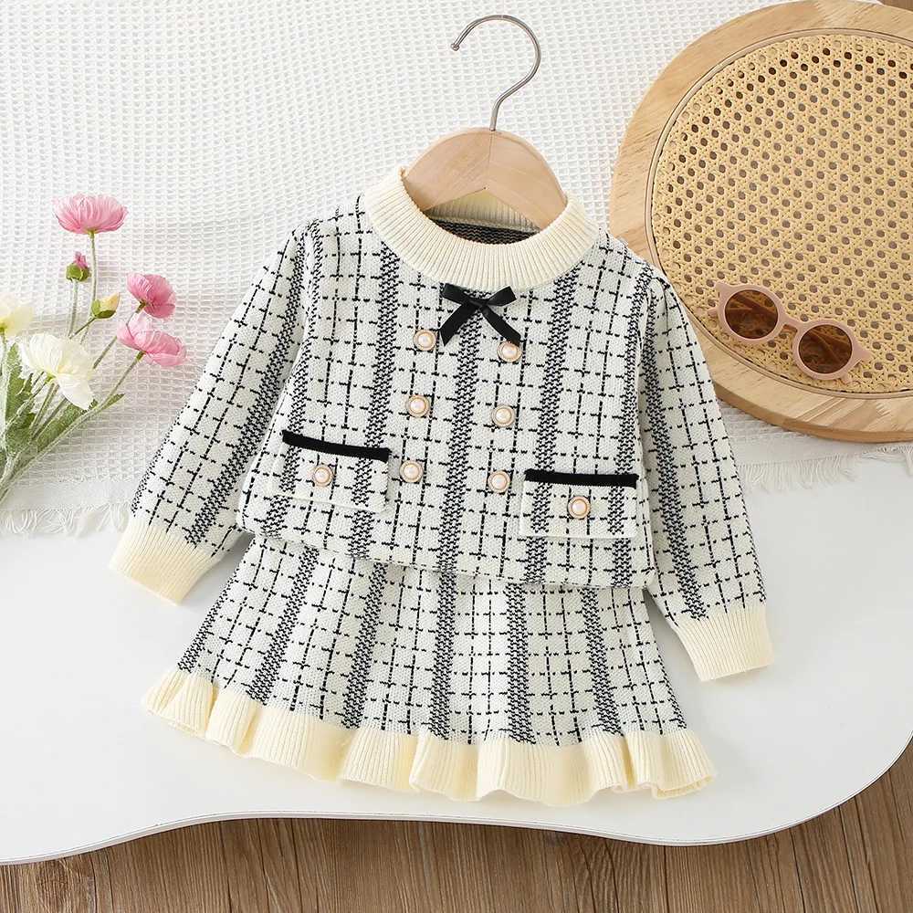 Girls Knitted Clothes Sets Spring Autumn Children Woolen Jersey Sweaters Coats Skirts Kids Fashion Dress Suit For Baby Outfits 6 L2509265D55