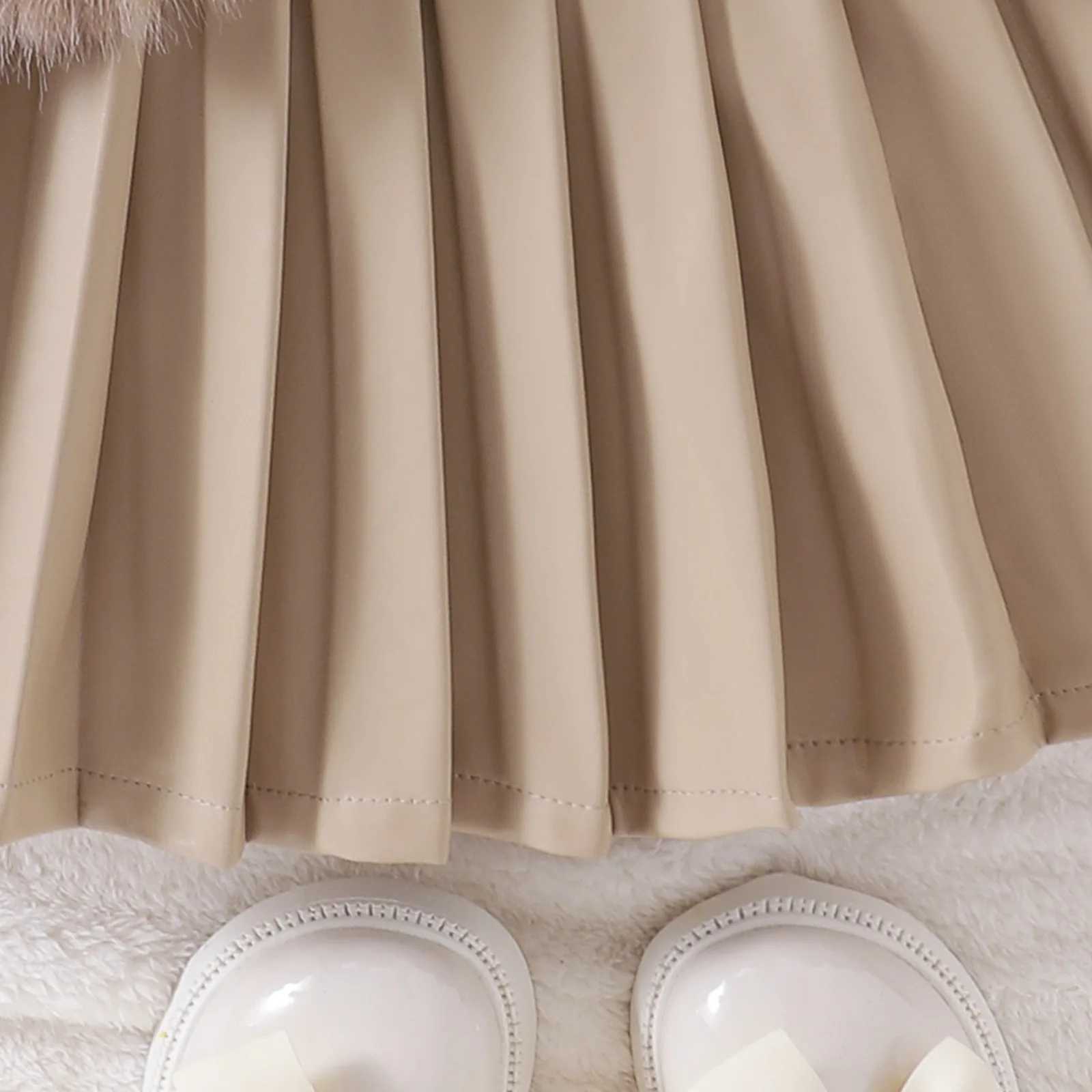 Childrens Clothing Sets Furry Vest Long Sleeve Tshirt Leather Skirt 3pcs Sets Baby Girl Outfit Set Toddler Girl Clothes L250926IMEC