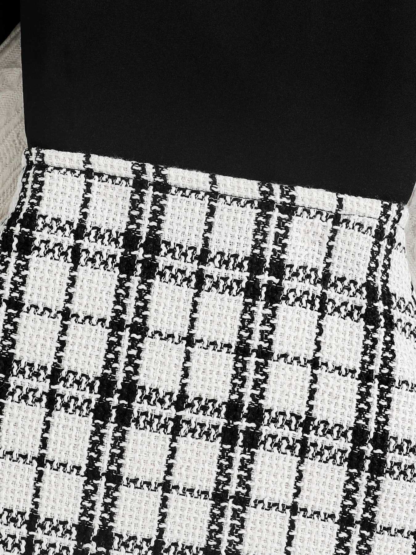 Spring and Autumn Hot Kids Set Girls Fashion Collar Plaid Long Sleeve Top Plaid Bag Hip Skirt 2piece Set L250926A0Q5