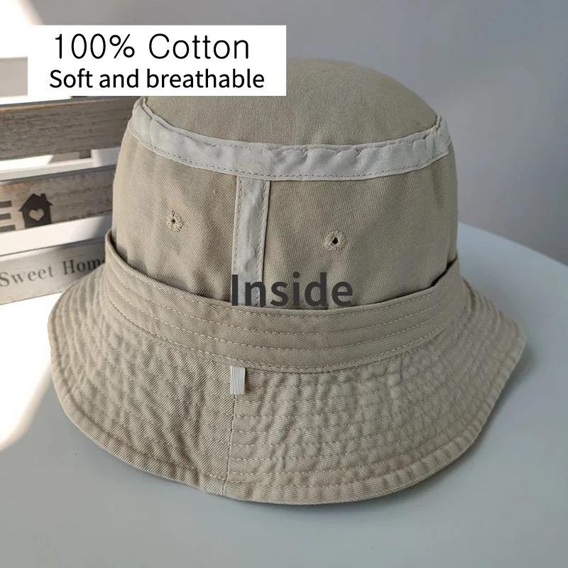 Big Head Plus Size Bucket Hat for Men Pure Cotton Panama Fisherman Hat Korean Man Women 59cm 60cm 62cm 63cm Sun Hat 250919
