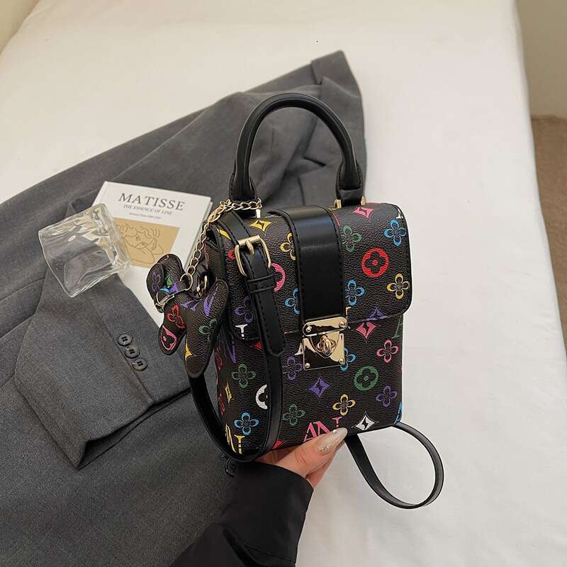 Designer Bags Women Fashion Crossbody Bag Small Square Phone Bag With Cartoon Dog Pendant New Pattern Printed Shoulder Bag Clutch Travel Outdoor