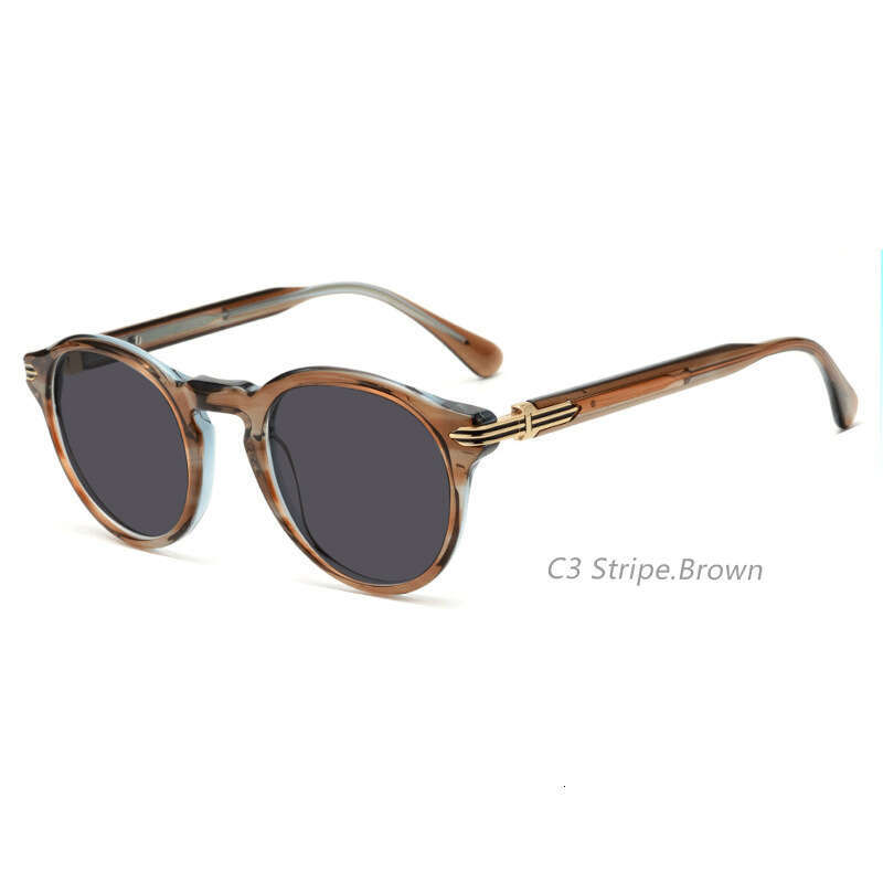 Sunglasses 2025 Winter New Round Frame Acetate Fashionable High-end Style Unisex Sunglasses