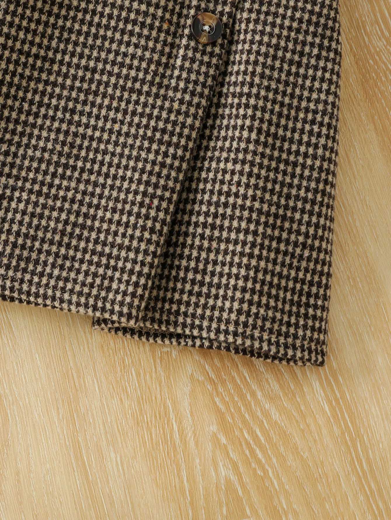 26 Years Kid Girl Solid Long Sleeve Top Plaid Strap Skirt Set Fashion Cute All Match Wear Autumn Winter Party Outifit Clothes L2509268I1I