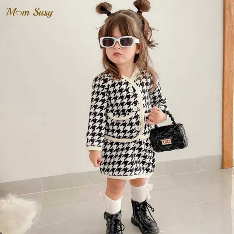 Baby Girl Princess Elegant Plaid Clothes Set JacketSkirt 2PCS Child High Quty Clothing Set Party Birthday Baby Clothes 17Y L250926KPTH