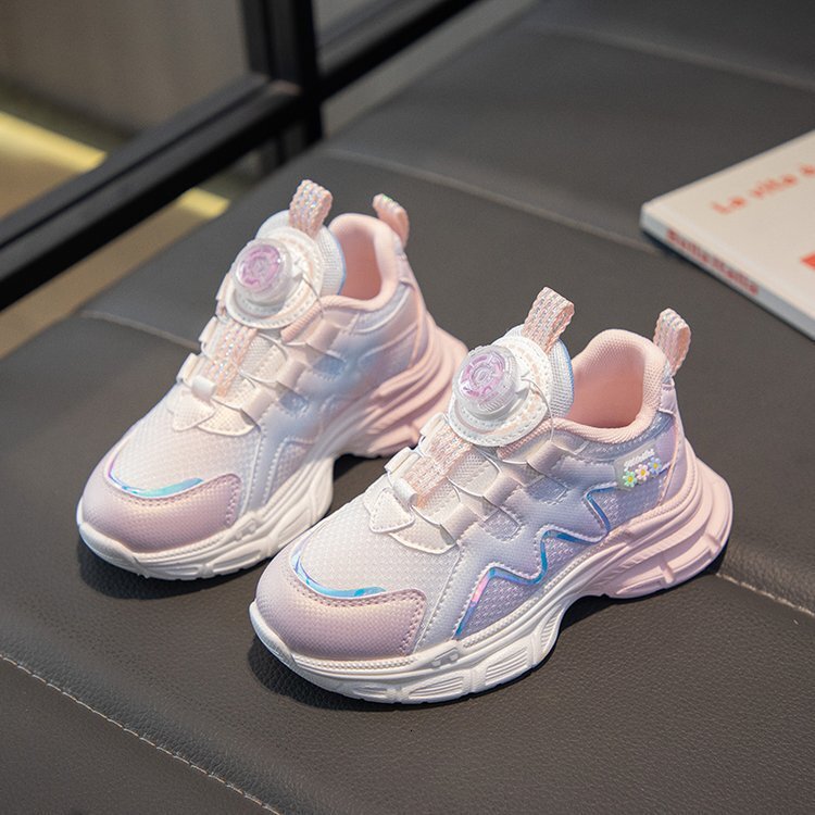 Girls' princess shoes, young children's sports shoes, spring and autumn new elementary school shoes, multifunctional mesh breathable childre