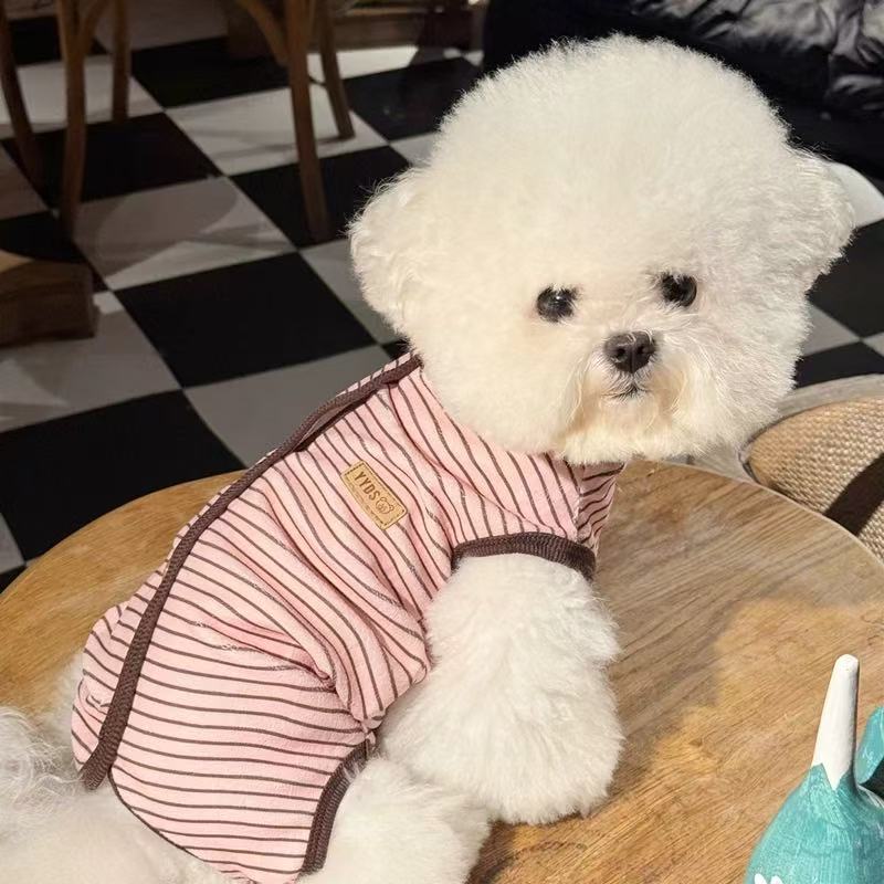 T1338 Super dirt-resistant Maillard color belly coat Teddy Bichon autumn and winter pet belly coat small dog clothes