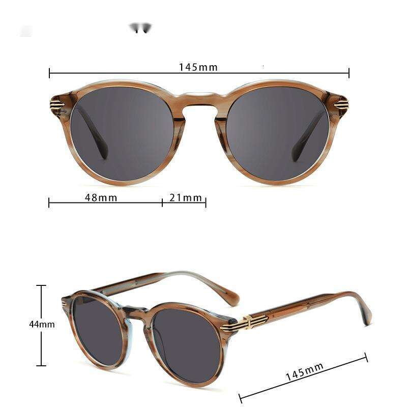 Sunglasses 2025 Winter New Round Frame Acetate Fashionable High-end Style Unisex Sunglasses