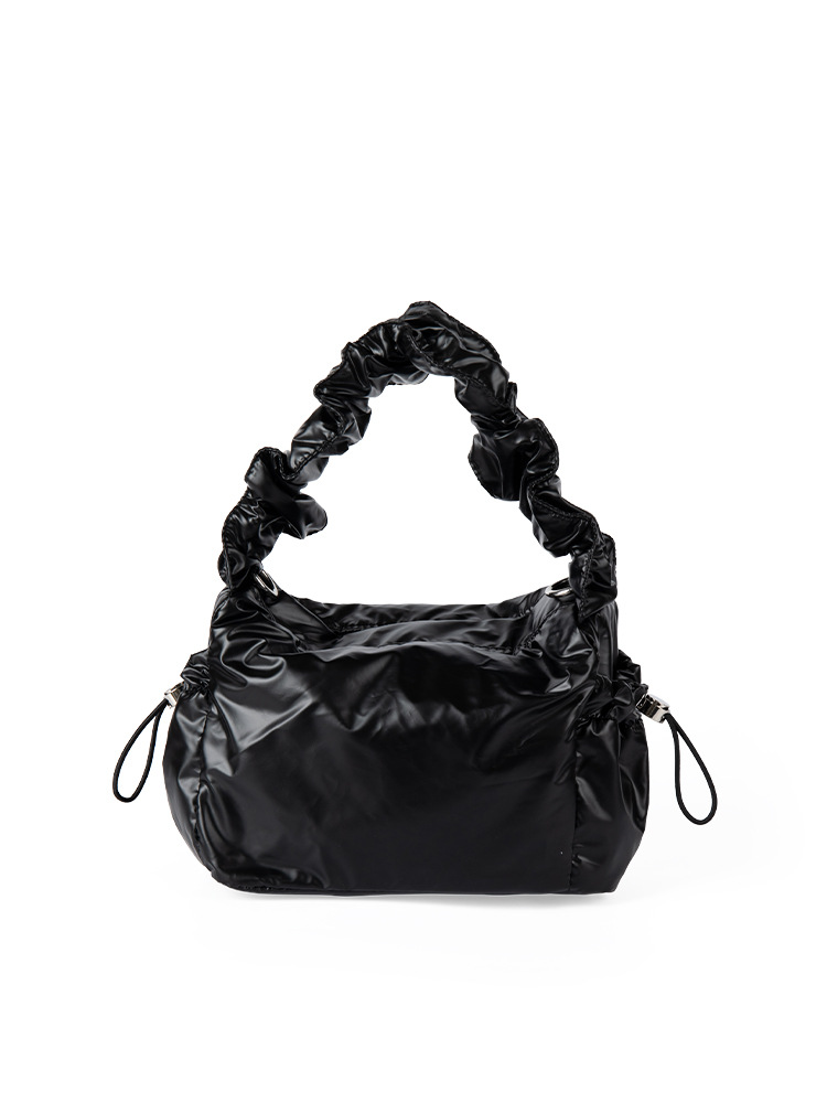 Korean-Style Niche Design Silk-Like Drawstring Pleated Crossbody For Women Fashionable And Versatile Shoulder & Armpit Bag