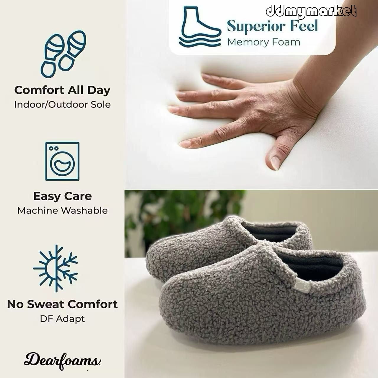 Teddy Fleece Full Coverage Heel Silent Maternity Non-Slip Home Indoor Unisex Couple Slippers ddmymarket