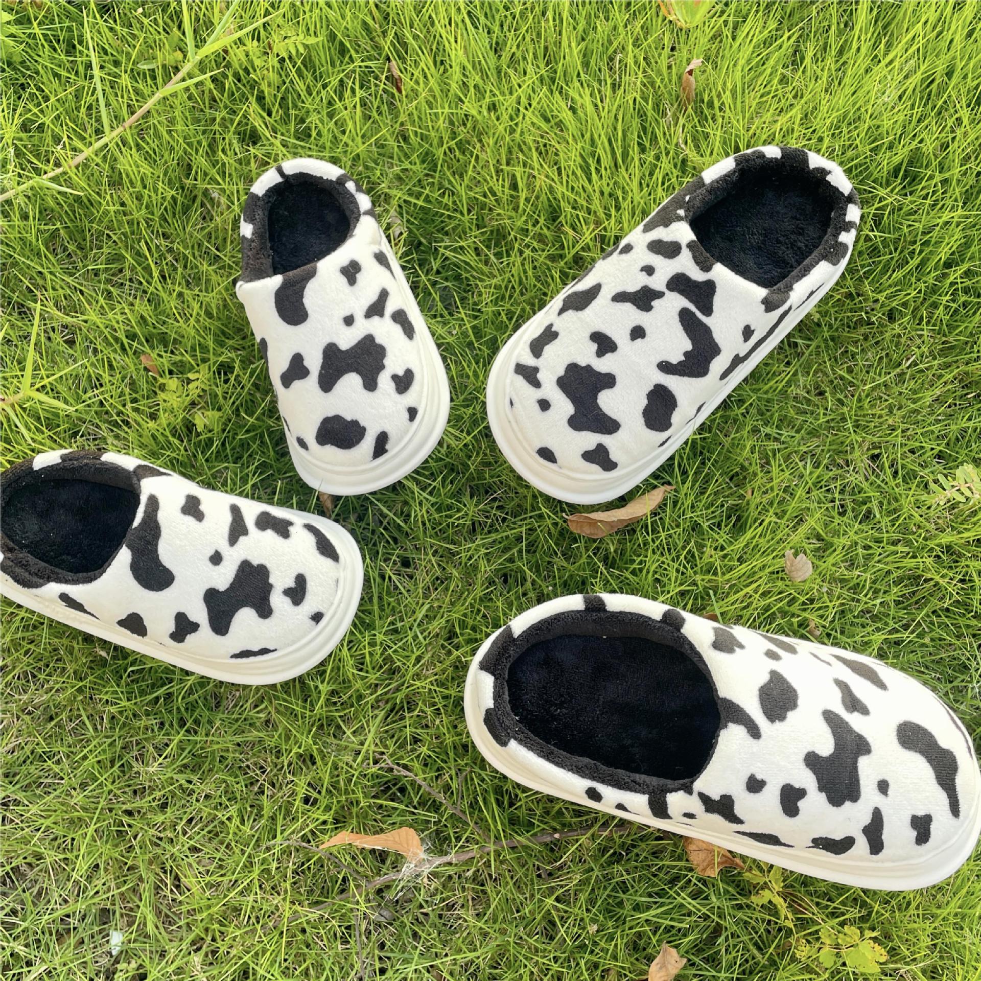 Imitation Cow Thick Sole Durable Parent-Child Home Cotton Slippers ddmymarket