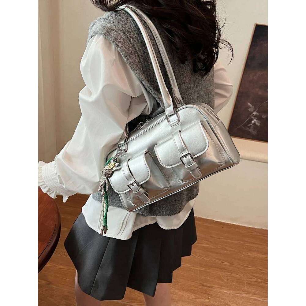 Ele Bowling Women's Handheld Underarm Versatile Trendy oulder Bag for Casual Ocns Soft PU Leather